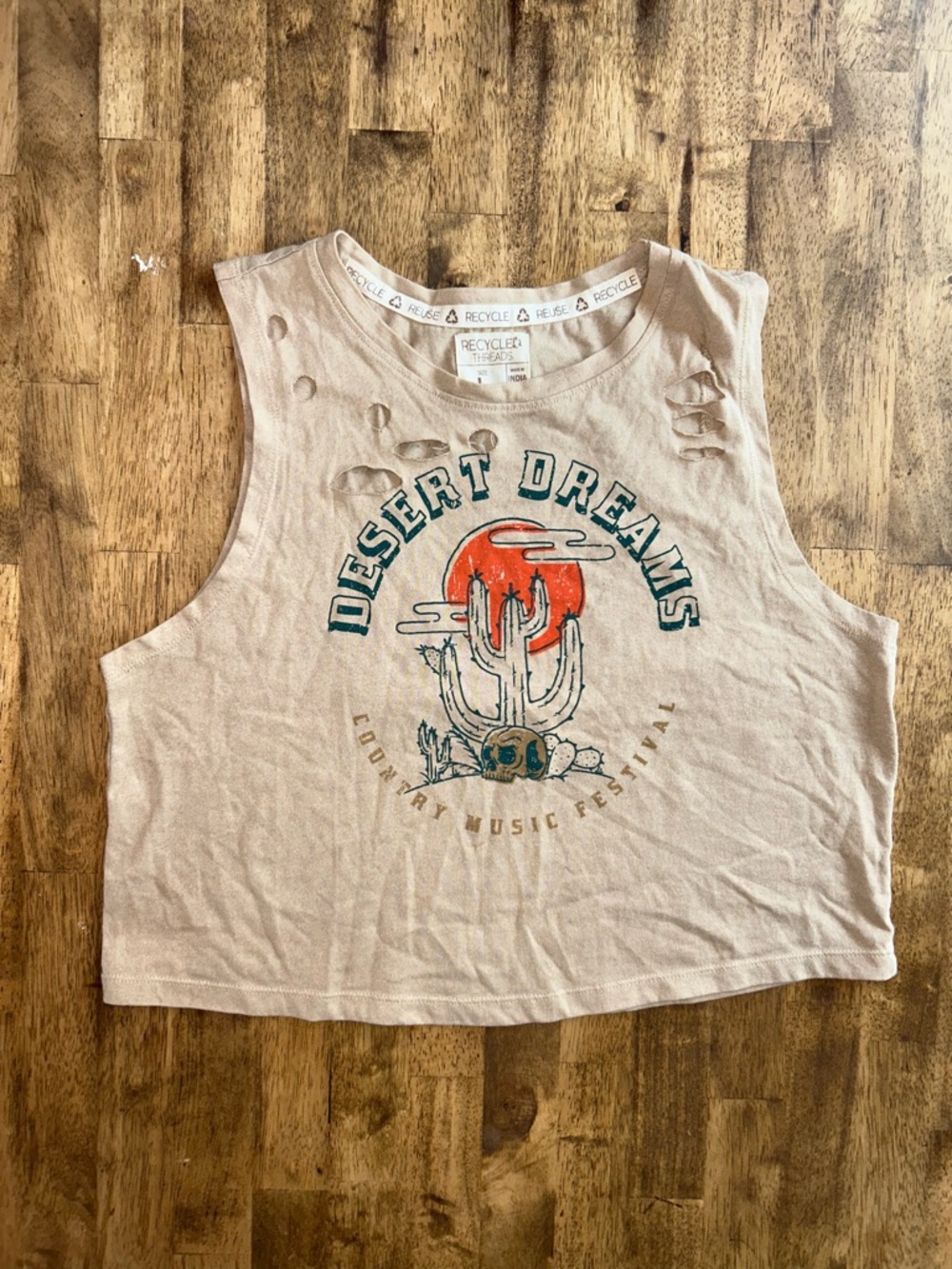Distressed Crop Tank Top - Picture 1 of 5